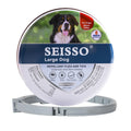 Adjustable FleaGuard™ collar for pets, providing 8-month protection against fleas and ticks in a natural setting.