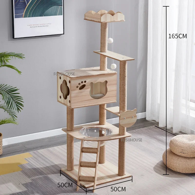 ClimbKing™ Cat Tree Tower – Multi-Level Cat Climbing Frame with Sisal Scratching Posts & Play Toys