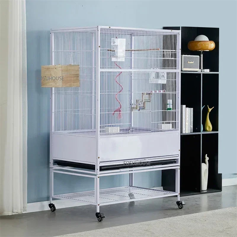 SkyPalace™ Bird Cage – Large Luxury Wrought Iron Villa for Budgies, Cockatiels & Parrots | Splash-Proof Comfort Home