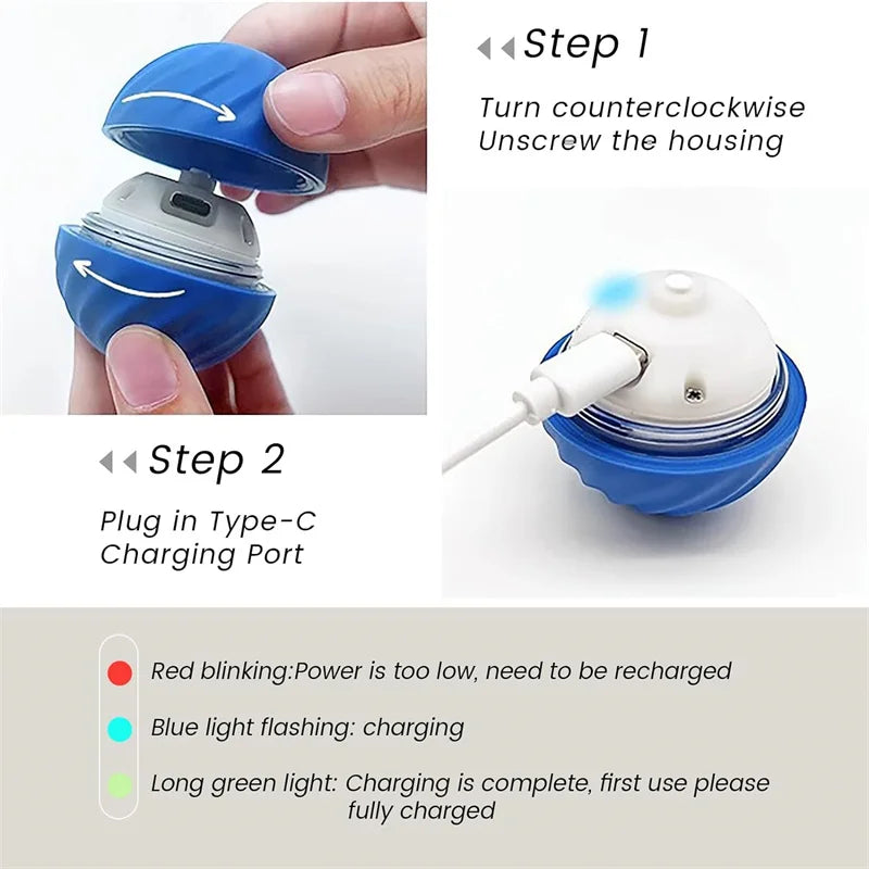 WhiskerPlay™ Smart Catnip Ball, electric plush toy for dogs, showcasing vibrant colors and soft texture.