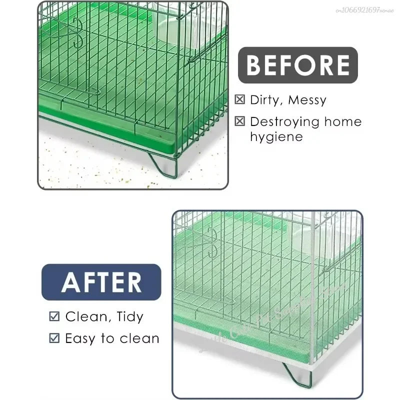 FeatherGuard™ mesh bird cage cover with stretchy net skirt for parrot cleaning and seed catching, featuring lightweight design.