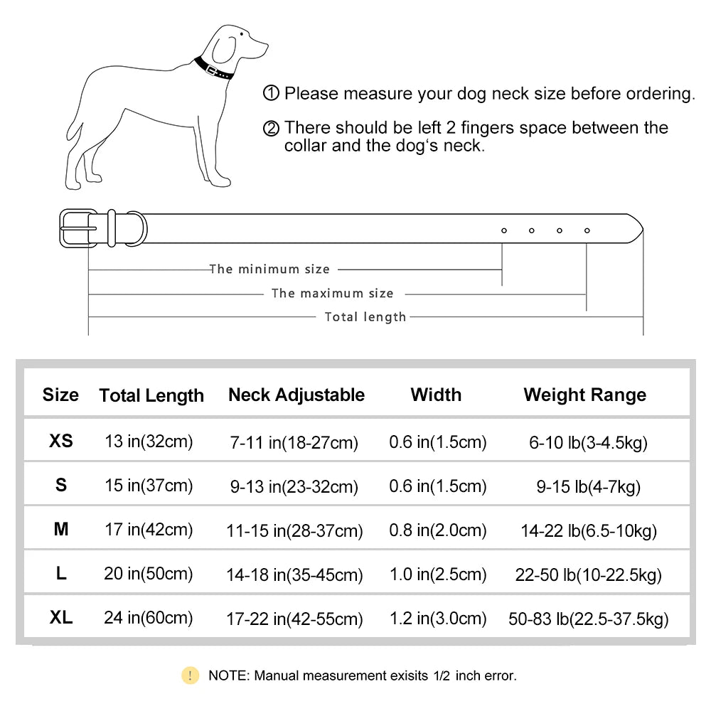 UrbanPaws™ Custom Collar – Wide Soft PU Leather Dog Collar with Personalized Name Tag