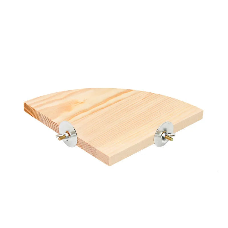 PerchCraft™ wooden pet platform for birds and hamsters, featuring a natural design and sturdy stand.