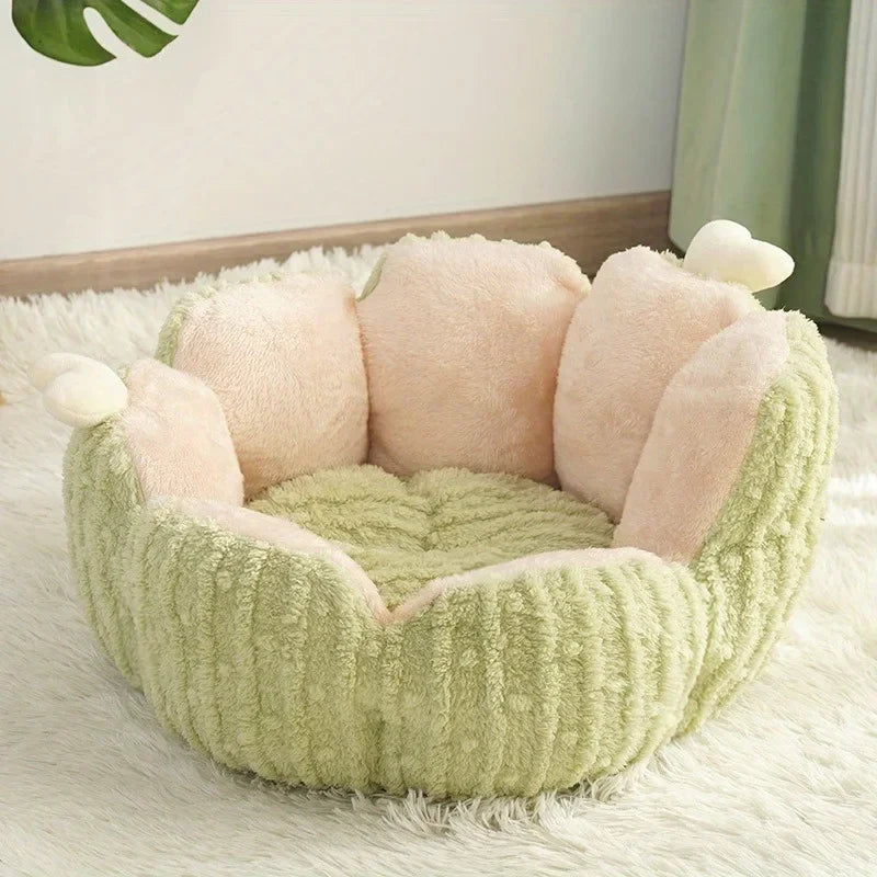 CozyCloud™ Plush Pet Nest – Ultra Soft Warm Winter Bed for Cats & Dogs | Detachable & Washable Round Comfort Nest