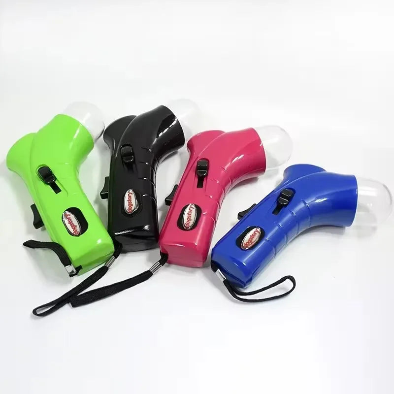 FetchFire™ Portable Treat Shooter in action, lightweight design for hands-free pet training, suitable for all breed sizes.