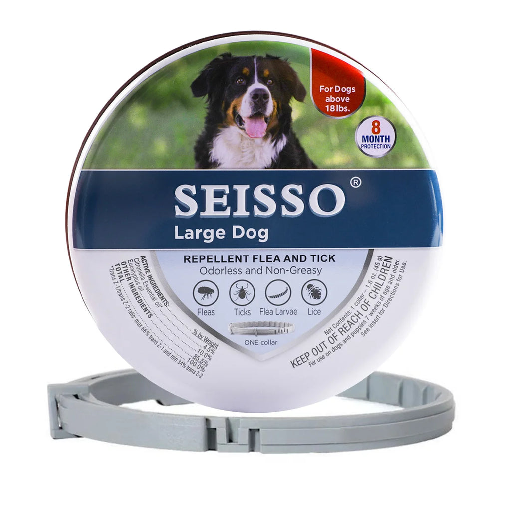 Adjustable FleaGuard™ anti-flea and tick collar for pets, showcasing its durable design and secure fit.