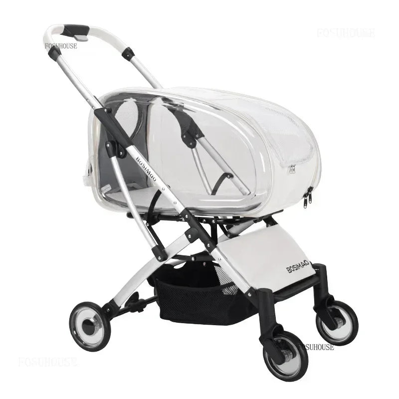 CloudCruiser™ Pet Stroller – Luxury 4-Wheel Ride for Cats & Dogs | Breathable, Windproof, Foldable Travel Trolley 2 In 1