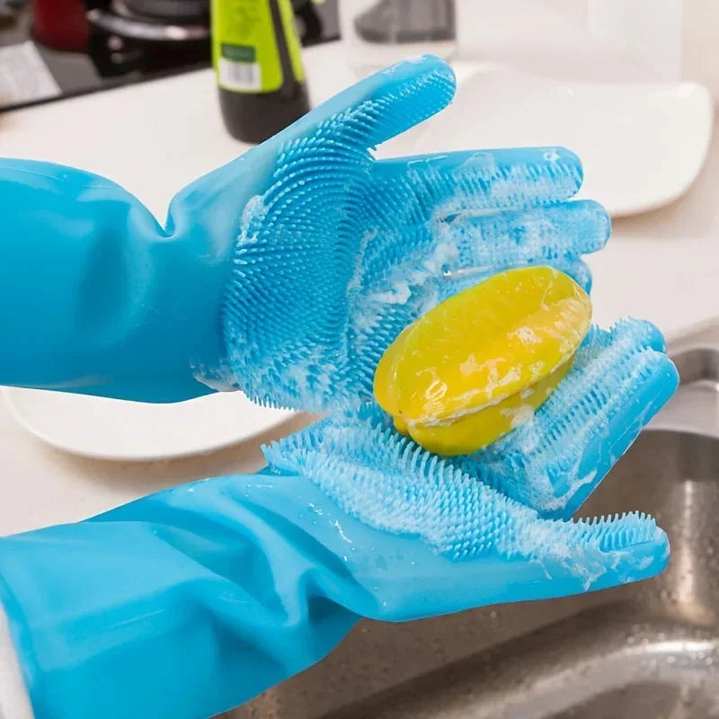 ZenBath™ Petivo Pets 2-in-1 grooming and massage gloves with soft silicone scrubber for deep cleaning and gentle de-shedding of dogs and cats.