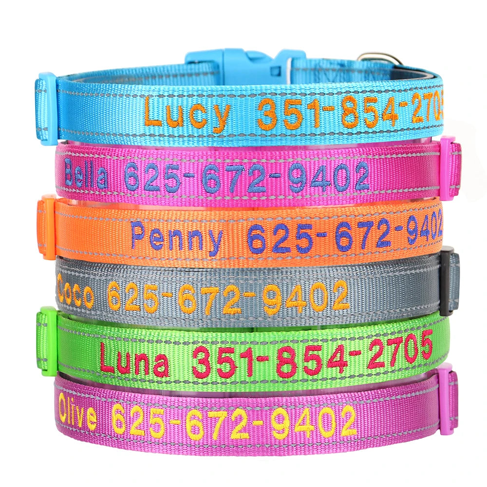 NameWear™ Collar – Custom Engraved PU Leather Dog Collar | Soft, Wide & Durable for All Breeds