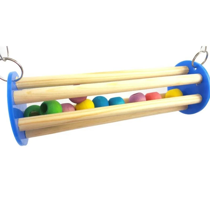 BranchJoy™ Wooden Cage Toy for parrots, featuring climbing and resting boards in a natural wood design.