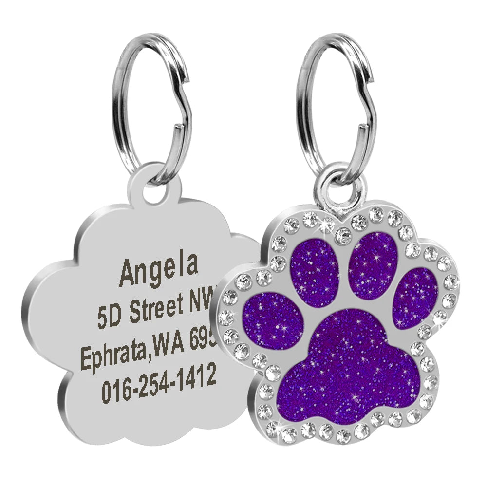SafePaws™ ID Tag – Personalized Engraved Dog Nameplate | Anti-Lost Collar Pendant for All Breeds