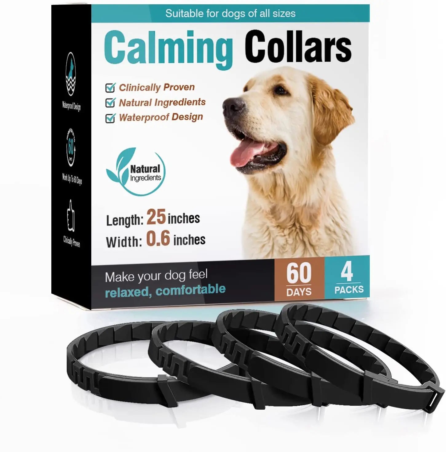 PeacePet™ calming collar for small and large pets, designed for anxiety relief with a protective, comfortable fit.