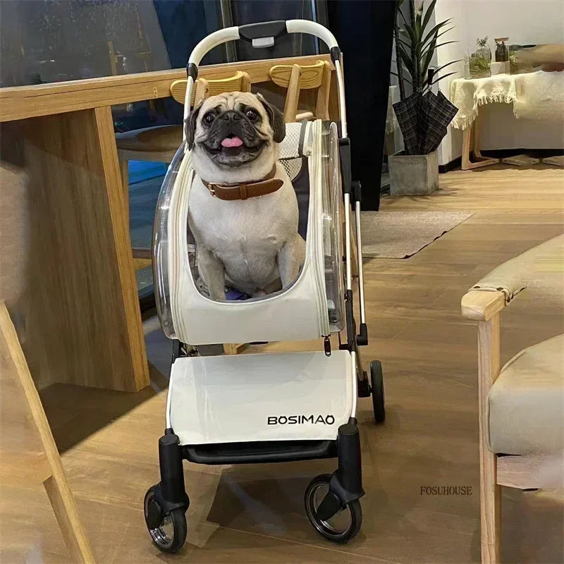 CloudCruiser™ Pet Stroller – Luxury 4-Wheel Ride for Cats & Dogs | Breathable, Windproof, Foldable Travel Trolley 2 In 1