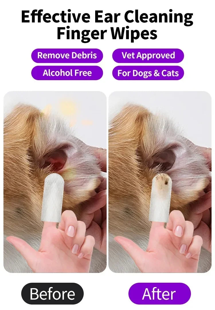 Ultra-soft PureTouch™ hygiene mitts for pets, designed for gentle cleaning of ears and freshening breath.