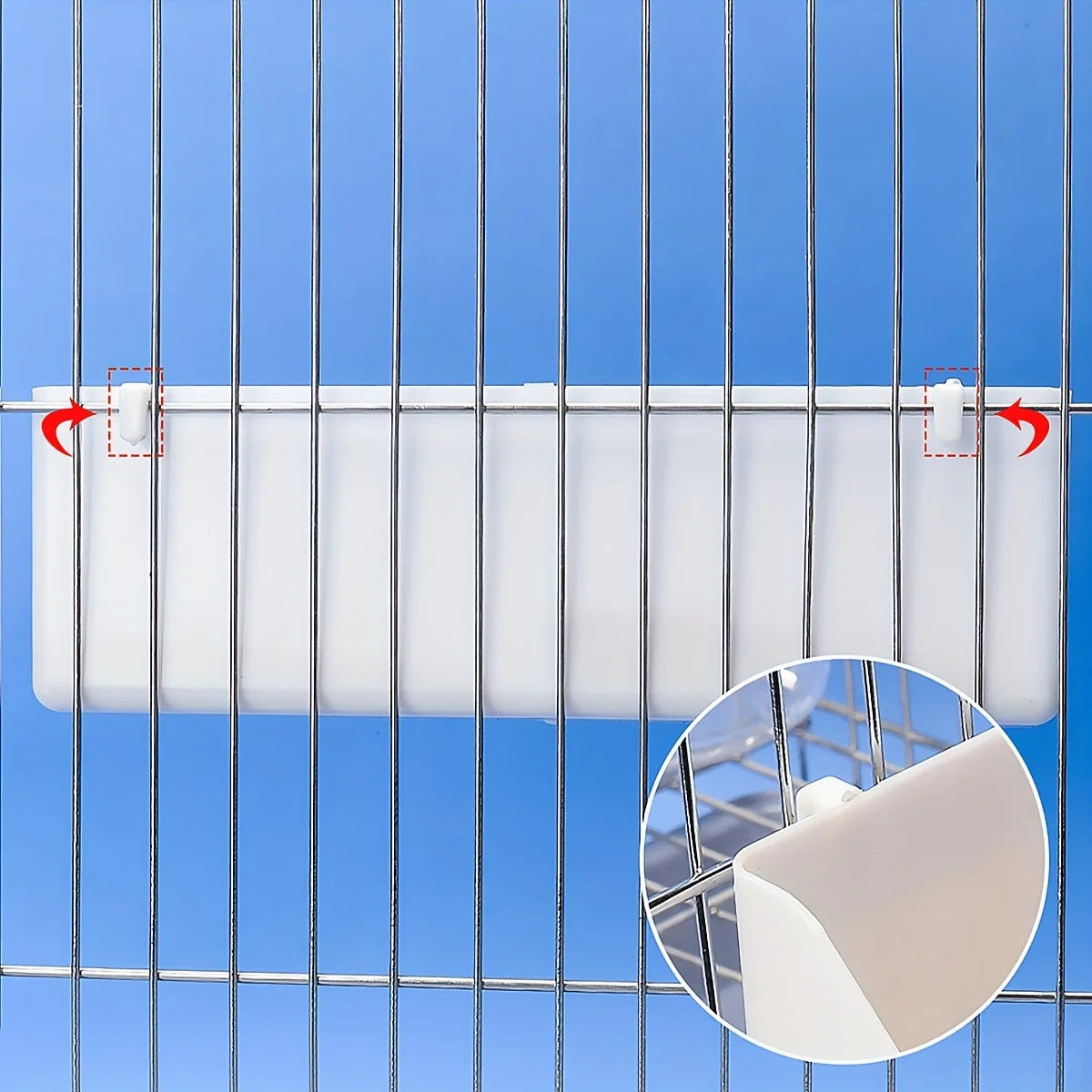 Twin-Grid Pro double-compartment parrot feeder by Petivo, featuring two separate feeding areas for birds.