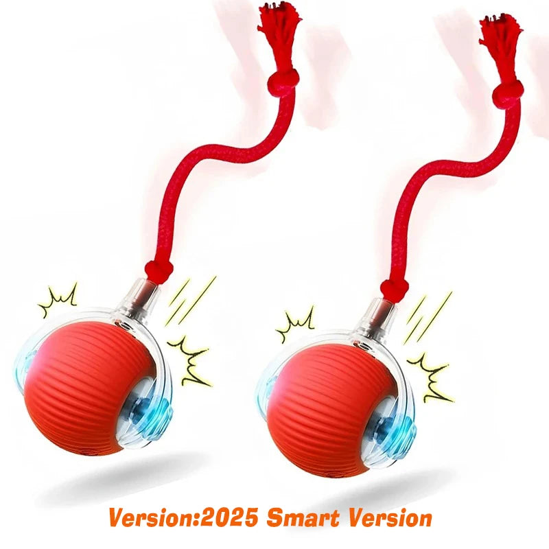 Interactive SmartRoll™ dog ball by Petivo, featuring automatic rolling and rechargeable design for playful pets.