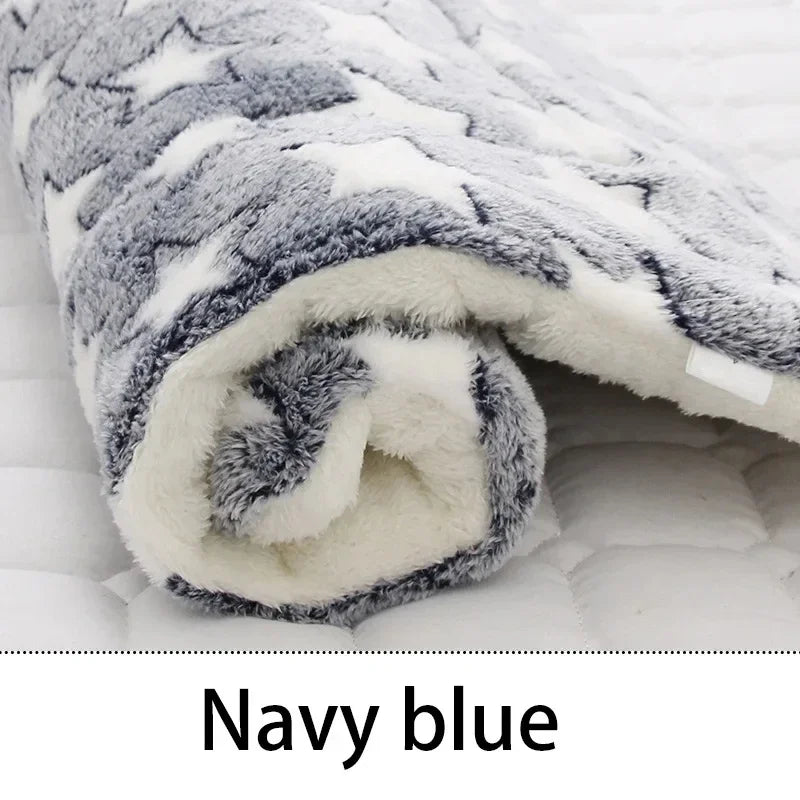 CozyNest™ flannel pet mattress in soft beige, perfect warm sleeping pad for dogs, cats, and puppies.
