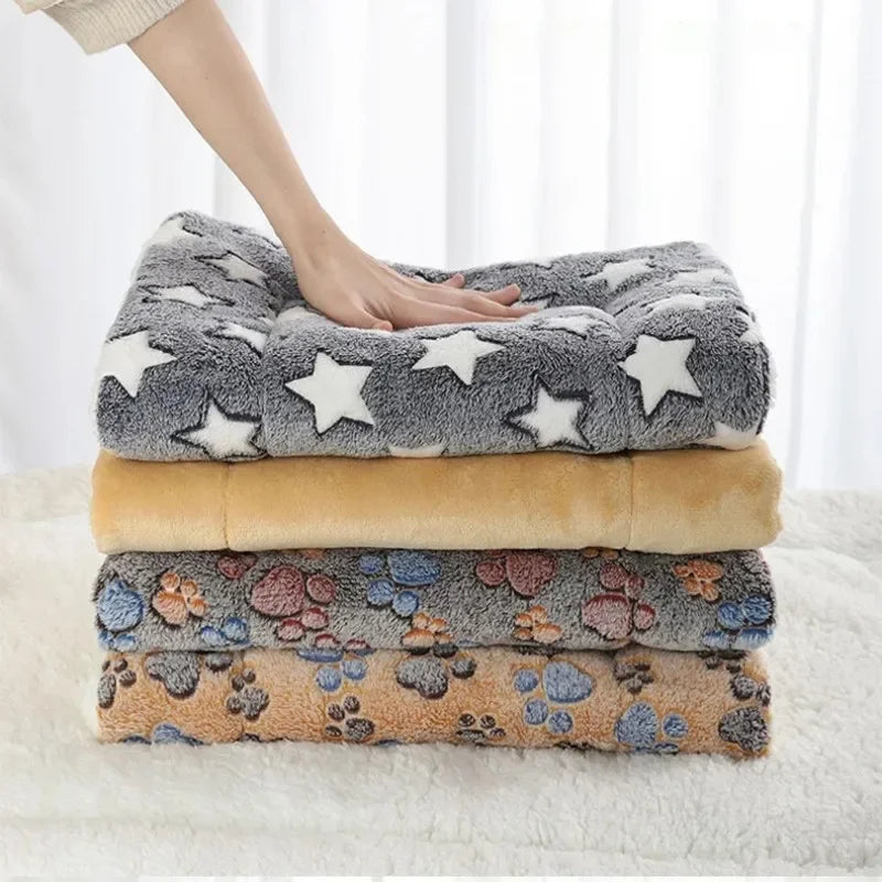 CozyNest™ flannel pet mattress in soft fabric, designed for dogs, cats, and puppies to provide warm sleeping comfort.