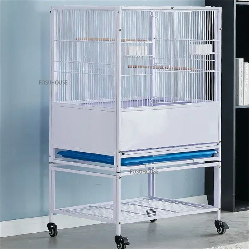 SkyPalace™ Bird Cage – Large Luxury Wrought Iron Villa for Budgies, Cockatiels & Parrots | Splash-Proof Comfort Home