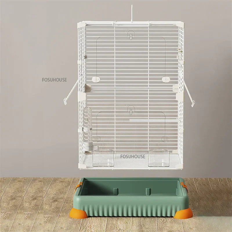 AviaryLux™ Bird Cage – Large Wrought Iron Luxury Home for Budgies, Cockatiels & Parrots | Splash-Proof Design
