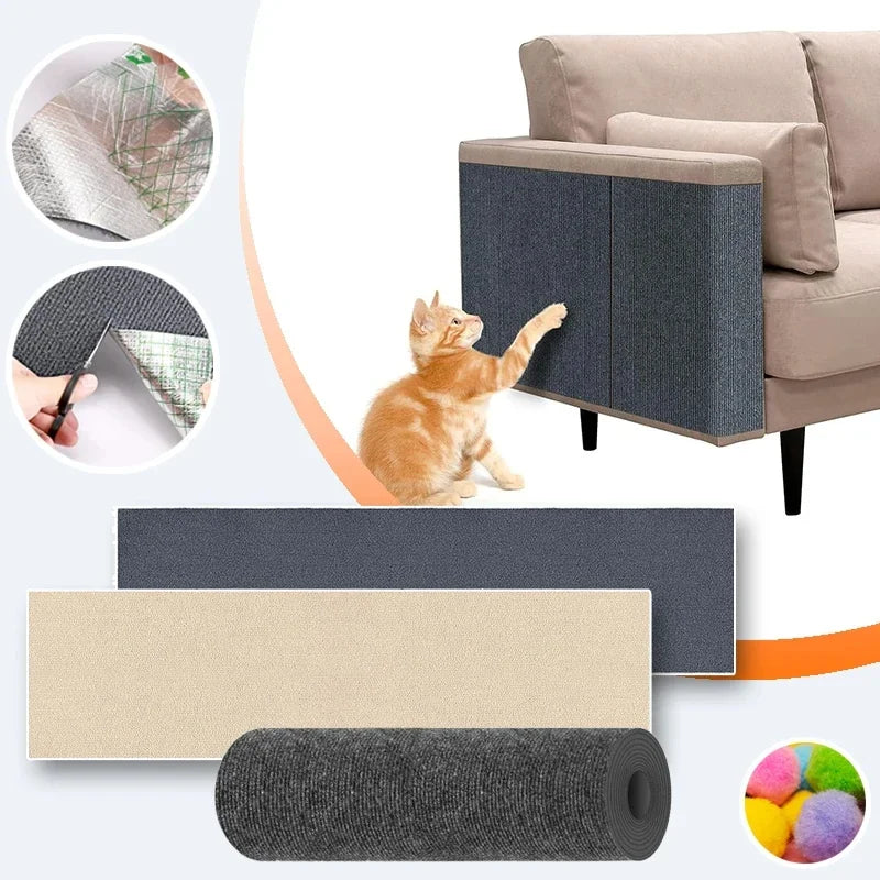 PurrPlay™ cat crawl and scratch mat, felt climbing board for sofa protection, featuring a textured surface for climbing.